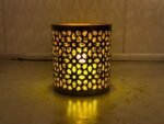 Golden Jhoomer Set of 6 - Elegant Round T-Light Candle Holders - Image 2