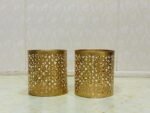 Golden Jhoomer Set of 6 - Elegant Round T-Light Candle Holders - Image 4