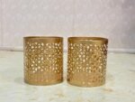 Golden Jhoomer Set of 6 - Elegant Round T-Light Candle Holders - Image 5
