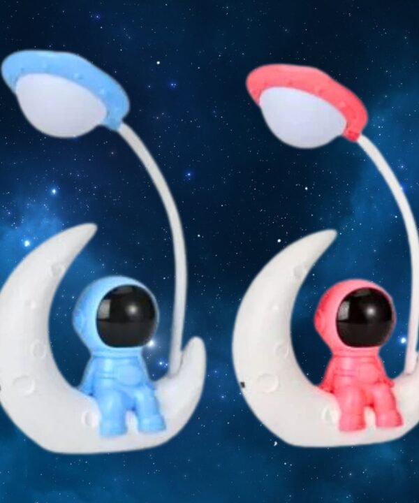 Astronaut Moon LED Lamp - Adjustable USB Desk Light for Kids' Study Room - MySmartiee