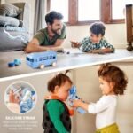 Colorful cartoon car-shaped kids' water bottle with wheels and silicone nozzle