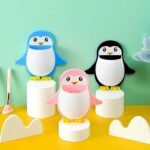 Durable PP Toothbrush Holder with Fun Penguin Design for Kids