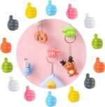 Colorful silicone thumbs up hooks for organizing keys, cables, and more