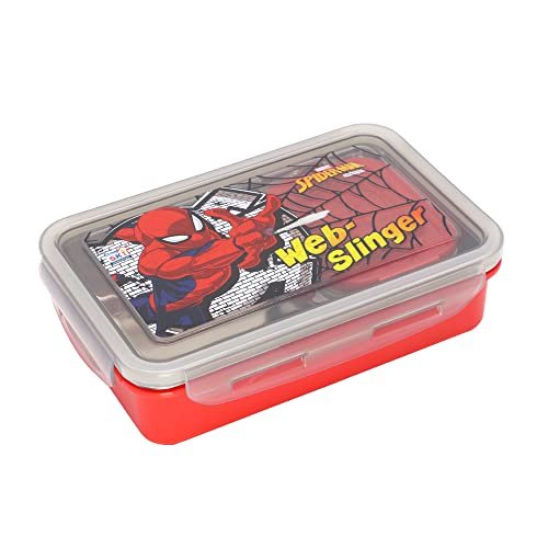 Steel Lock & Seal 800ml Lunch Box (Spiderman) - Multicolor Tiffin Box for Kids