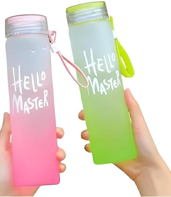 Hello Master Glass Water Bottle 500ml, Reusable Elegant Bottle for Juice & Drinks
