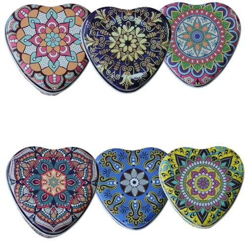 MS473 (2) Heart-Shaped Spice Storage Tin Box, Multi-Purpose Container for Spices, Jewelry, Nuts & Gifts | Random Design - Image 2