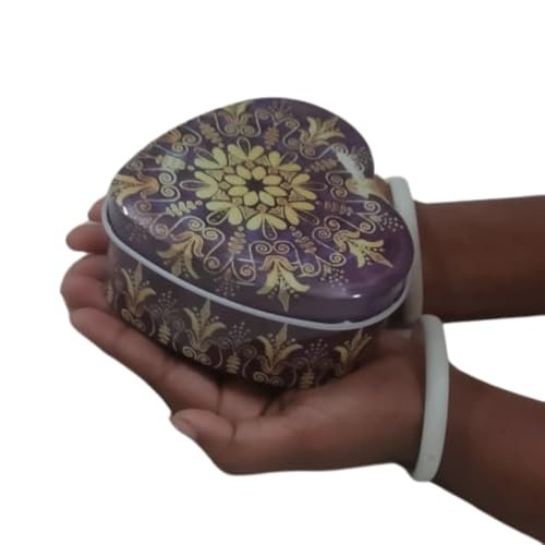Version 1.0.0 Heart-Shaped Spice Storage Tin Box, Multi-Purpose Container for Spices, Jewelry, Nuts & Gifts | Random Design - Image 5