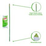 Durable Round Mop with Absorbent Cotton Head | Plastic Handle | Heat Resistant & Replaceable - Image 2