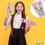 Glittering Scale Ruler Set - Cute Kawaii Glitter Scale for School Stationery | Single Piece with Random colour - Image 2