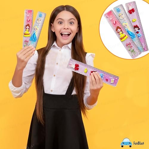 MS709 (2) Glittering Scale Ruler Set - Cute Kawaii Glitter Scale for School Stationery | Single Piece with Random colour - Image 2