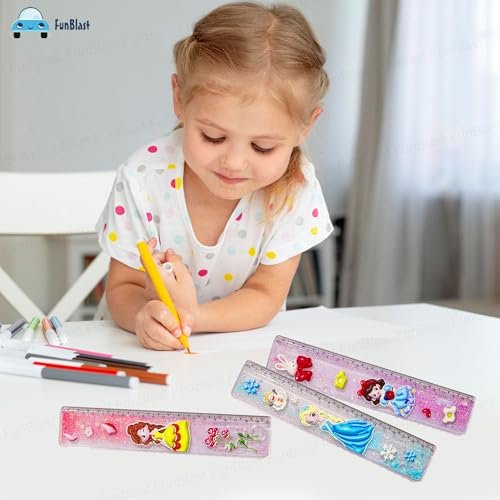 MS709 (6) Glittering Scale Ruler Set - Cute Kawaii Glitter Scale for School Stationery | Single Piece with Random colour - Image 6