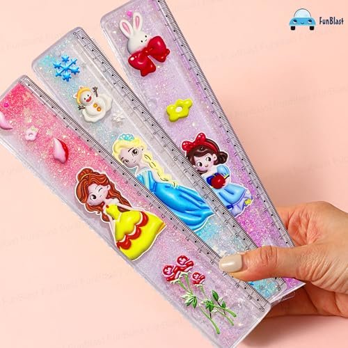 MS709 (7) Glittering Scale Ruler Set - Cute Kawaii Glitter Scale for School Stationery | Single Piece with Random colour - Image 7