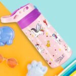 500ml Stainless Steel Printed Bottle for Kids, Leakproof Sipper, Lightweight - Image 3
