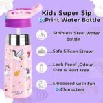 500ml Stainless Steel Printed Bottle for Kids, Leakproof Sipper, Lightweight - Image 5