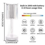 Crystal Lamp, 16 Color RGB Touch Rechargeable Diamond Table Lamp for Bedroom - Image 2