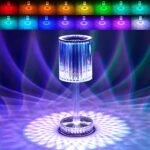 Crystal Lamp, 16 Color RGB Touch Rechargeable Diamond Table Lamp for Bedroom