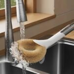 Coconut Palm Brush with Handle & Hanging Rope, Multipurpose Cleaning Brush for Kitchen - Image 5