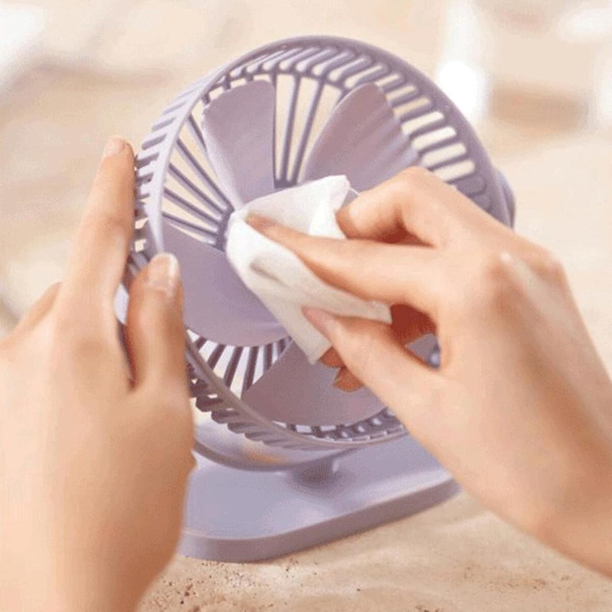 Akari AK-501 Rechargeable USB Type-C Mini Table Fan with LED Light, 3-Speed Air Circulator - MySmartiee - Image 4