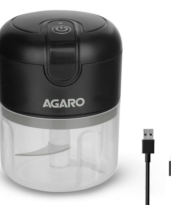 Elite Mini Electric Chopper, 250ml, Rechargeable, Stainless Steel Blades for Veggies & Meat