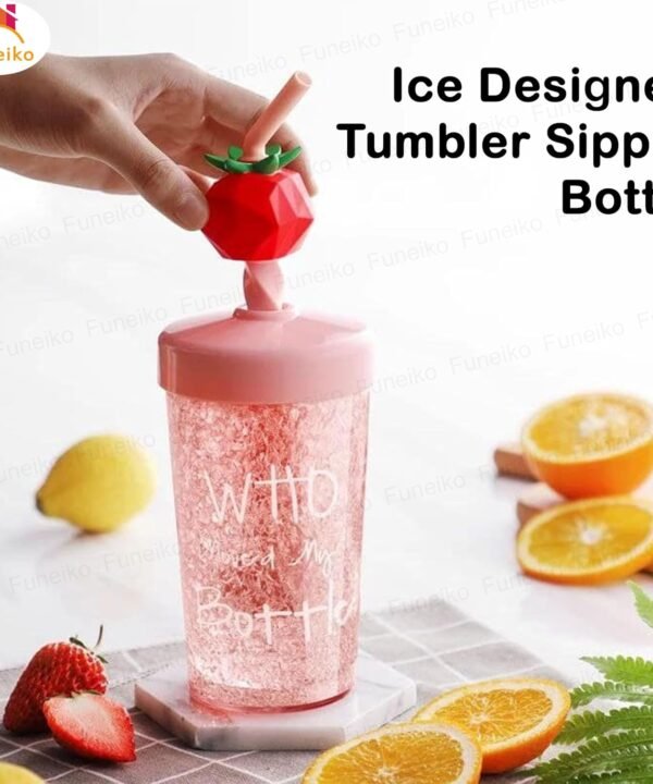 270ml Ice Tumbler Sipper Bottle with Lid & Straw - Juice & Soft Drinks