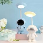 Astronaut LED Desk Lamp - Dimmable Light, Plastic Space-Themed Night Light