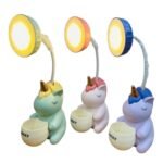 Unicorn LED Desk Lamp - USB Rechargeable, Pen Holder & Eye Protection Light