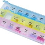 Pill Medicine Organizer Box | 21 Days Storage Reminder Case | 3 Week Pill Box Plastic