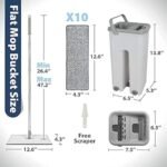 Scratch Microfiber Flat Mop System with Bucket - Lightweight Wet & Dry Cleaning Mop with Pads - Image 2