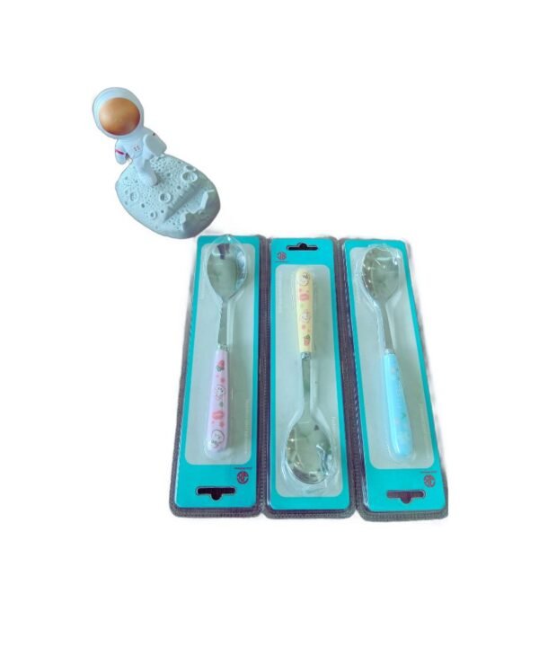 MySmartiee - Cat Utensil Set for Kids - 3 Color Spoon with Stainless Steel & Safe Plastic Handles