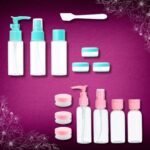 Travel Toiletry Bottles - Refillable Mini Containers with Pouch