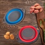 Collapsible Silicone Colander - 29.5cm Foldable Strainer, Eco-Friendly
