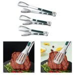 Stainless Steel Salad Tongs - Silicone Handle Kitchen Clip - Image 4