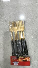 Golden Stainless Steel Ceramic Fork | 14.5cm Tableware Forks for Kitchen & Dinner Table - Image 2