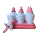 6-Piece Snowman Ice Mold Set - Reusable Plastic for Pops & Kulfi