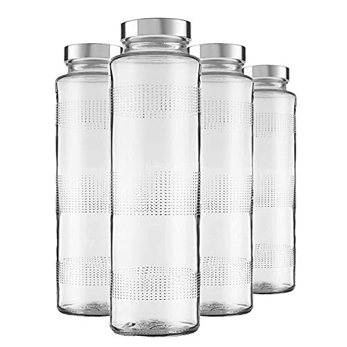 600ml Glass Bottle with Steel Lid - Leak-Proof for Juices & Smoothies