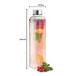 600ml Glass Bottle with Steel Lid - Leak-Proof for Juices & Smoothies - Image 2