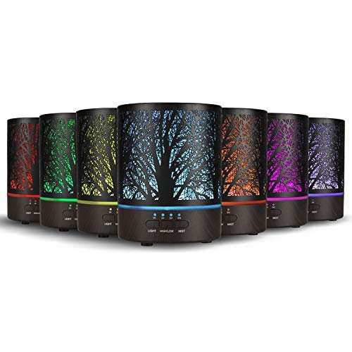 Colorful Aroma Diffuser - 300ml Ultrasonic with 7 LED Lights & Essential Oils