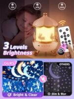 Rotating Star Projector Lamp - Remote Control | 3 level mode with music - Image 4