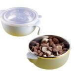 Apex 300ml Baby Steel Bowl | Microwave Safe Bowl with Lid, Stainless Steel
