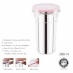 Click and Seal Lock Stainless Steel Tumbler - 600ml Airtight Fusion Container for Travel & Kitchen - Image 3