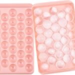 Ice Ball Tray, 33 Cavity Plastic Round Ice Cube Maker with Lid for Juices