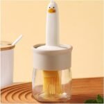 Duck Oil Dispenser, 200ml Plastic with Silicone Brush for Kitchen, Baking & BBQ