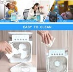 Mini Air Cooler Mist Fan | Portable USB Personal Cooler Humidifier with LED, Timer & 3 Speed Mode - Image 4