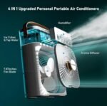 Mini Air Cooler Mist Fan | Portable USB Personal Cooler Humidifier with LED, Timer & 3 Speed Mode - Image 8