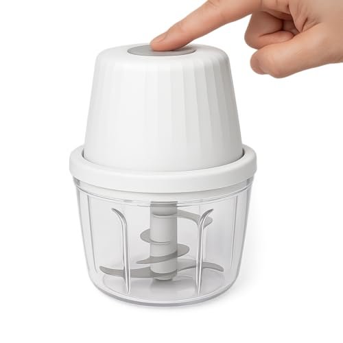 400ml Electric Food Chopper, USB Rechargeable Mini Food Processor, One-Touch Operation