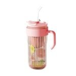 Lemon Straw Cup Glass Bottle