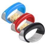 Stainless Steel Garlic Press & Ginger Crusher 2-in-1, Kitchen Garlic Crusher Tool