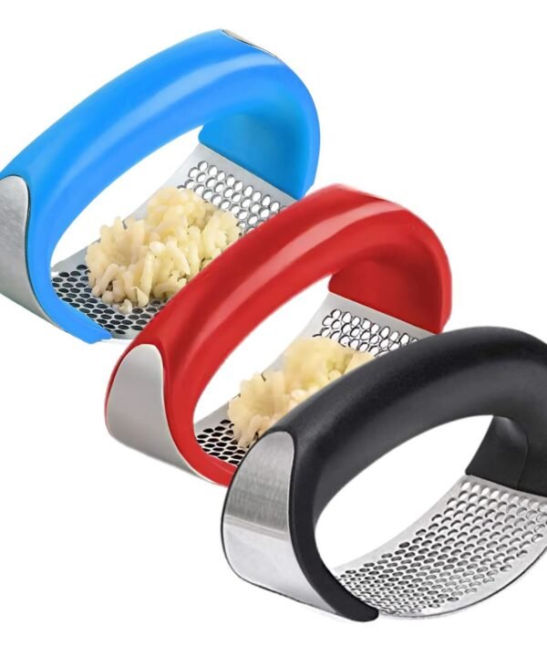 Stainless Steel Garlic Press & Ginger Crusher 2-in-1, Kitchen Garlic Crusher Tool