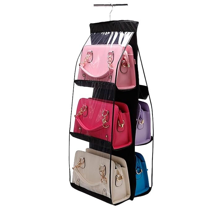 MySmartiee-MS18-S01-Purse-Storage-Bag-Wardrobe-Rack-Organizer 6 Pocket Hanging Handbag Organizer - Image 1