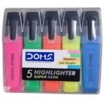 Doms neon highlighter Pack of 5